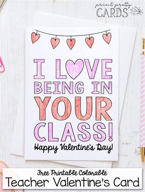 Printable Valentines From Teacher
